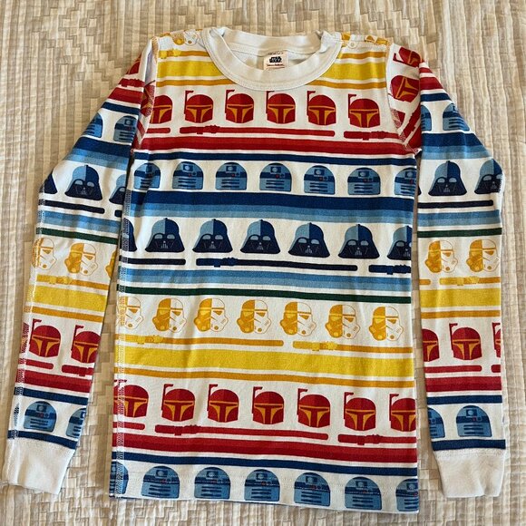 hanna andersson star wars pajama top "lightsaber stripe" rainbow, size 10/140cm - Picture 1 of 3